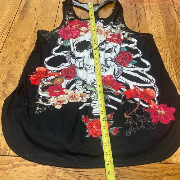 LoveU. Dear Women’s Grunge Skull Racer Back Tank Sz XL Whimsygoth  Style - Picture 4 of 10